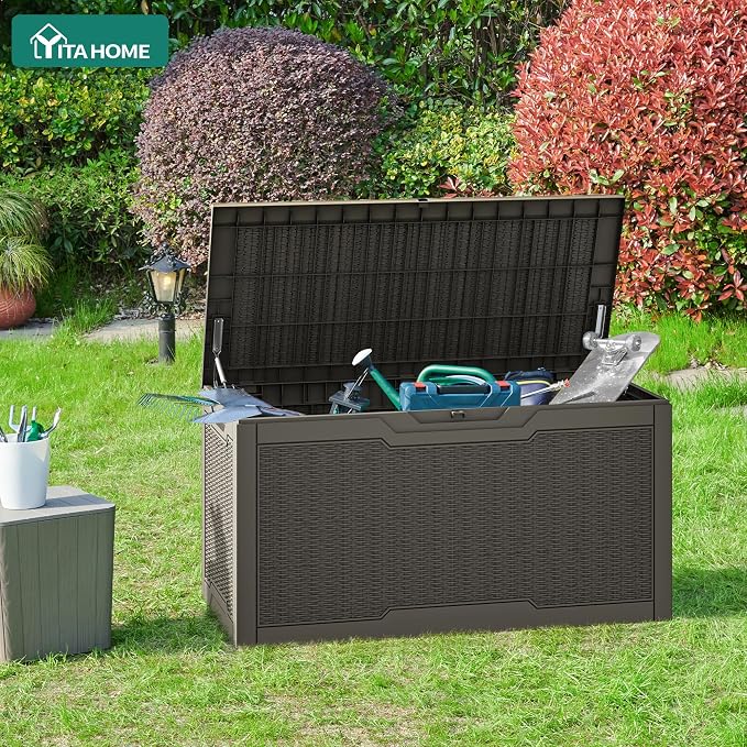 YITAHOME 100 Gallon Large Resin Deck Box Outdoor Storage Boxes - Image 3