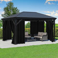 Black Outdoor Curtains for Patio Waterproof, 8 Drape Panels | Privacy & by RichSets