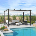 PURPLE LEAF Retractable Pergola 10' x 13' w/Double Canopy by Unknown