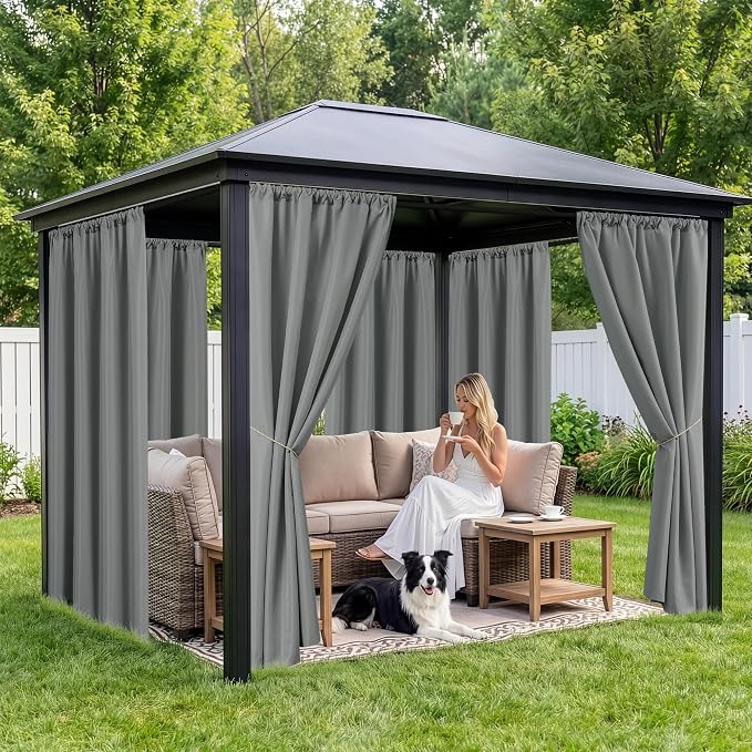 Outdoor Curtains for Patio Waterproof, 8 Panels, Rod Pocket | Weatherproof & - Image 4