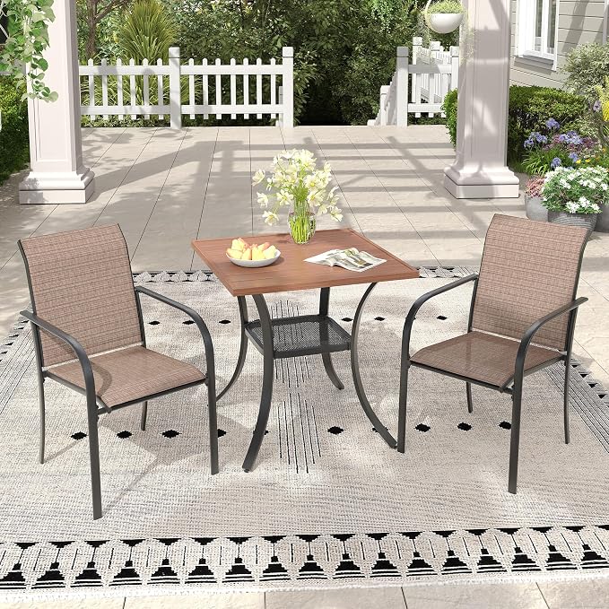 Outdoor Chairs Set of 2, Stackable Patio Dining Chairs - Image 7