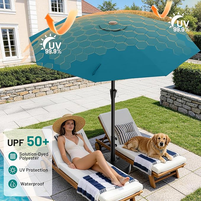 9 FT Patio Umbrella for Outdoor, Outdoor Table Umbrella - Image 4