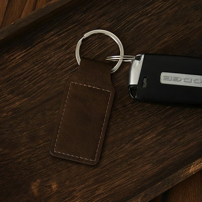 LaserGram Rectangle Keychain, Coat of Arms Germany, Personalized Engraving Included (Chocolate Brown)