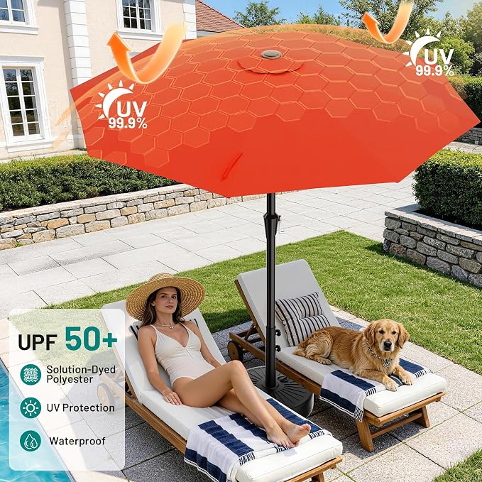 9 FT Patio Umbrella for Outdoor, Outdoor Table Umbrella - Image 4