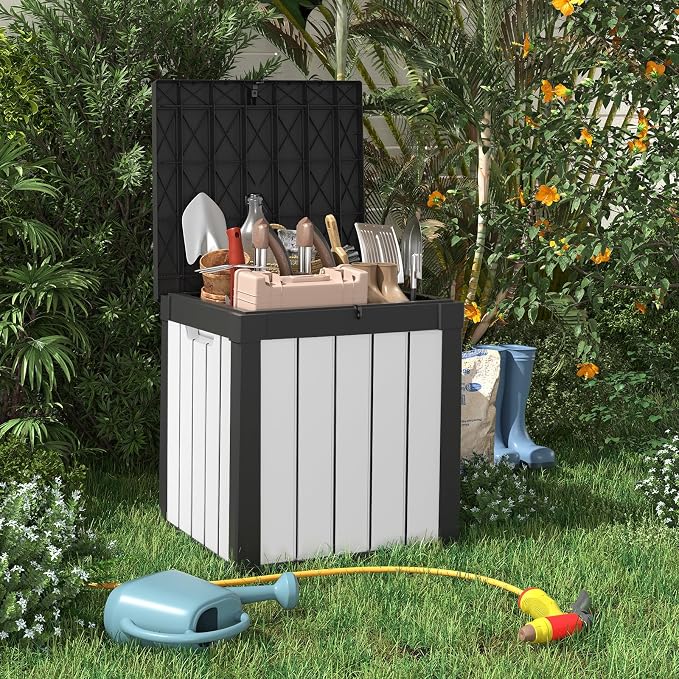 ROJIK 50 Gallon Resin Deck Box, Lockable Waterproof Weatherproof Outdoor - Image 6