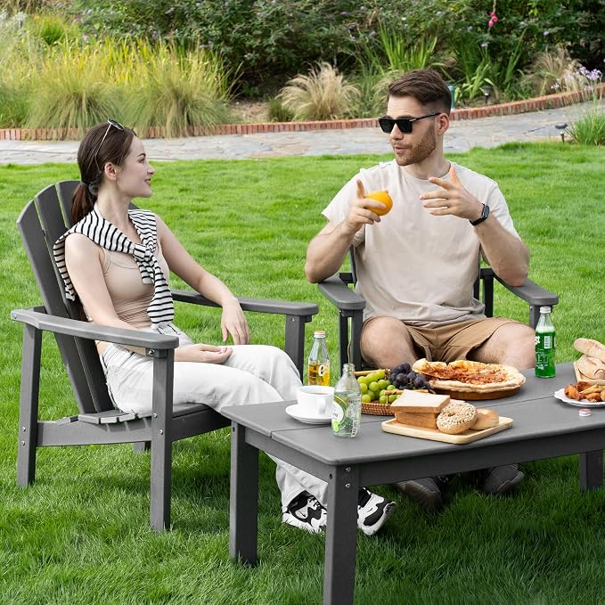 Stackable Adirondack Chairs, Compact All Weather HDPE, All-Weather - Image 2