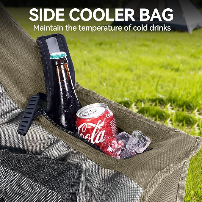 Oversized Camping Chair, Padded Camping Chairs Support 450LBS - Image 6