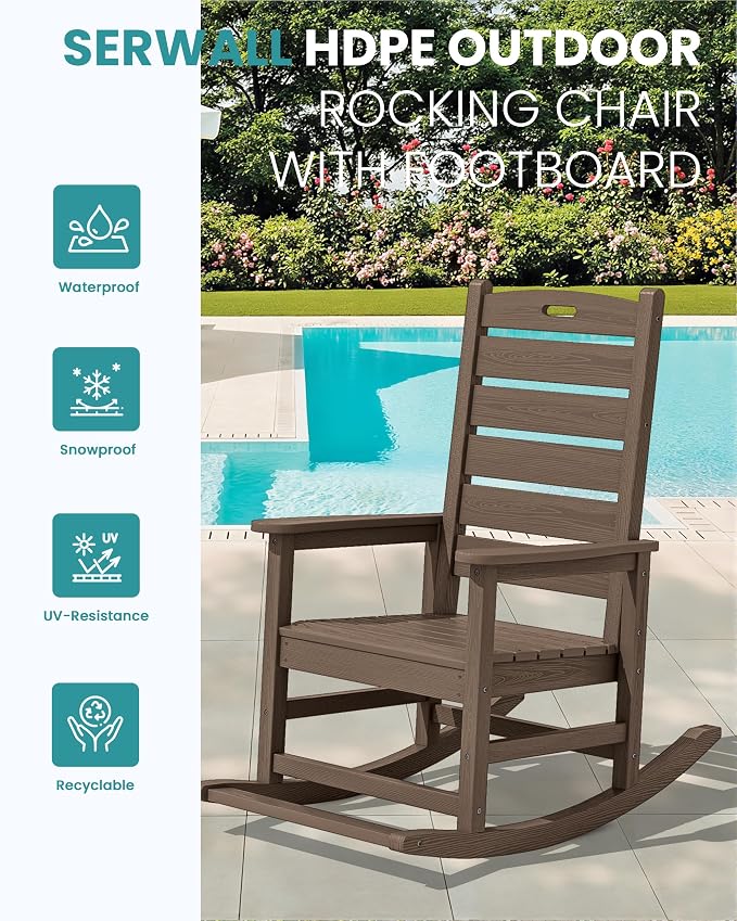 SERWALL HDPE Outdoor Rocking Chair - Image 4