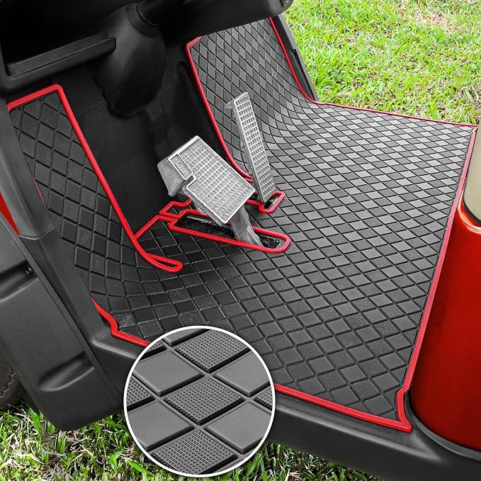 Golf Cart Floor Mat for Yamaha,Customize Non-Slip Full Coverage Liner Matt Replacement Fits to Yamaha G29/Drive, Drive2,Adventurer,QuieTech 2017+,Durable Easy to Clean