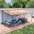 Aoxun 20x12 Lean-to Gazebo, Sloped Pergola Porch Canopy Awning by Aoxun