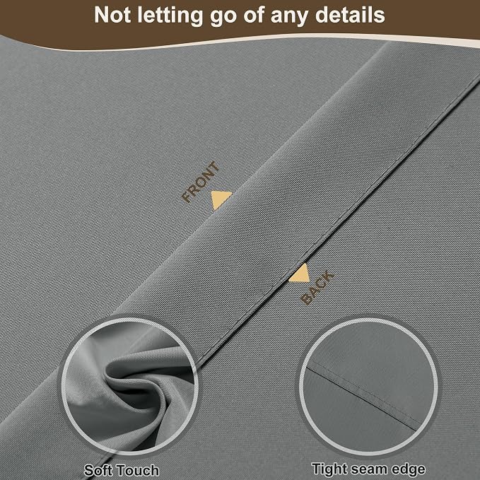 Outdoor Curtains for Patio Waterproof Rod Pocket 6 Pcs 54x108 Inch Grey | - Image 5