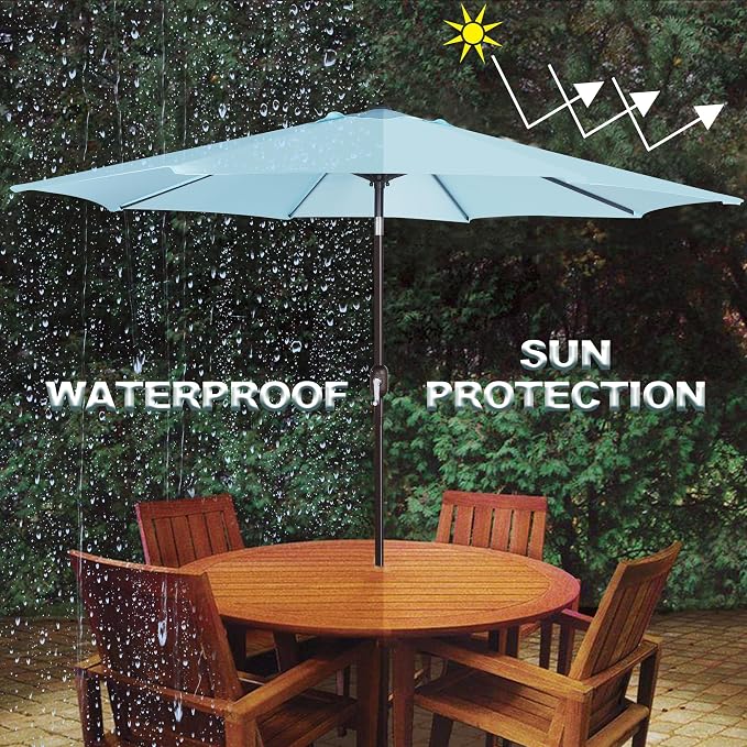 9' Outdoor Patio Umbrella, Outdoor Table Umbrella, Yard Umbrella, Market - Image 5