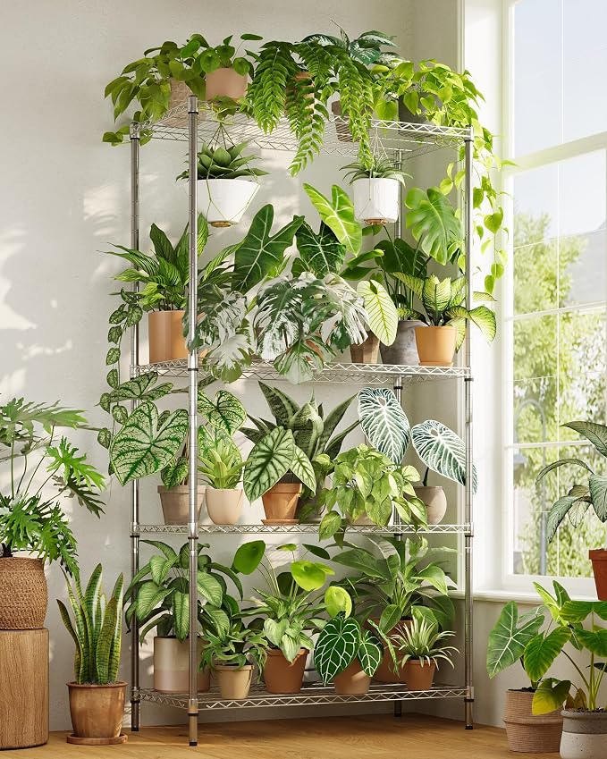 GENTINGBRO Large Plant Shelf Indoor Plant Stand Outdoor 4 Tier by Gentingbro
