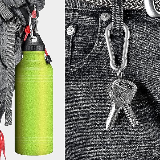 Large Spring Snap Hook Carabiner, 304 Stainless Steel Heavy Duty Carabiners Clip, Stainless Steel Spring Snaps Hooks Carabiners Outdoor