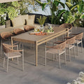8 Pcs Stackable Patio Dining Chairs, Aluminum Rattan Outdoor Dining Chair by Erotr