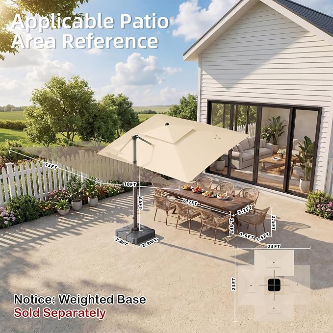 Deconk 10' X 13 'Patio Umbrella - Image 8