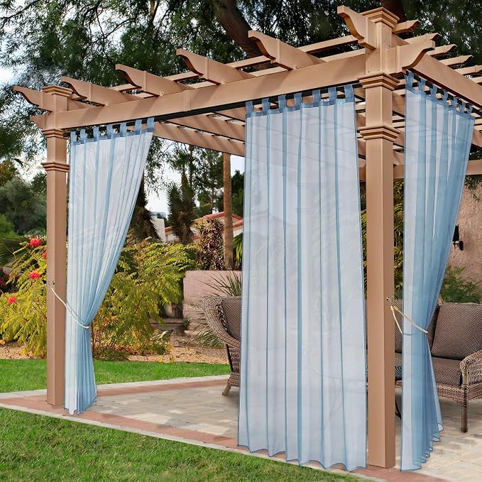 NICETOWN 2 Panels Outdoor Sheer Curtains - Image 7