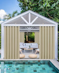 Windproof Outdoor Curtains for Patio Waterproof 4 Pcs 110x120 In Cream | by HolidayIdeas