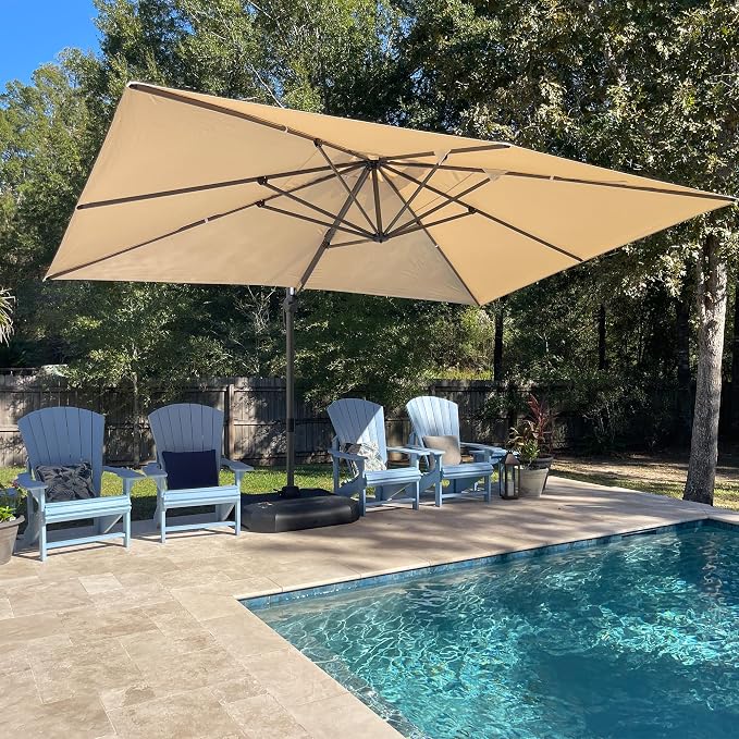 PURPLE LEAF Patio Cantilever Umbrella 10' x 13' Large Space by PURPLELEAF
