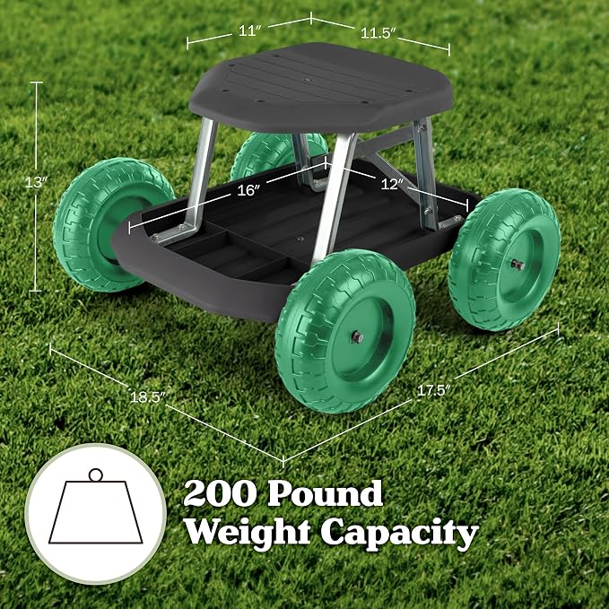 Pure Garden Rolling Garden Seat - Image 2