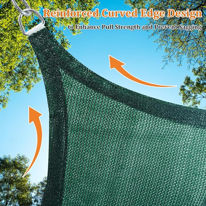Shade&Beyond Custom Sun Shade Sail 6'x8'x10' Triangle Sun Sail Shades Patio UV - Image 5