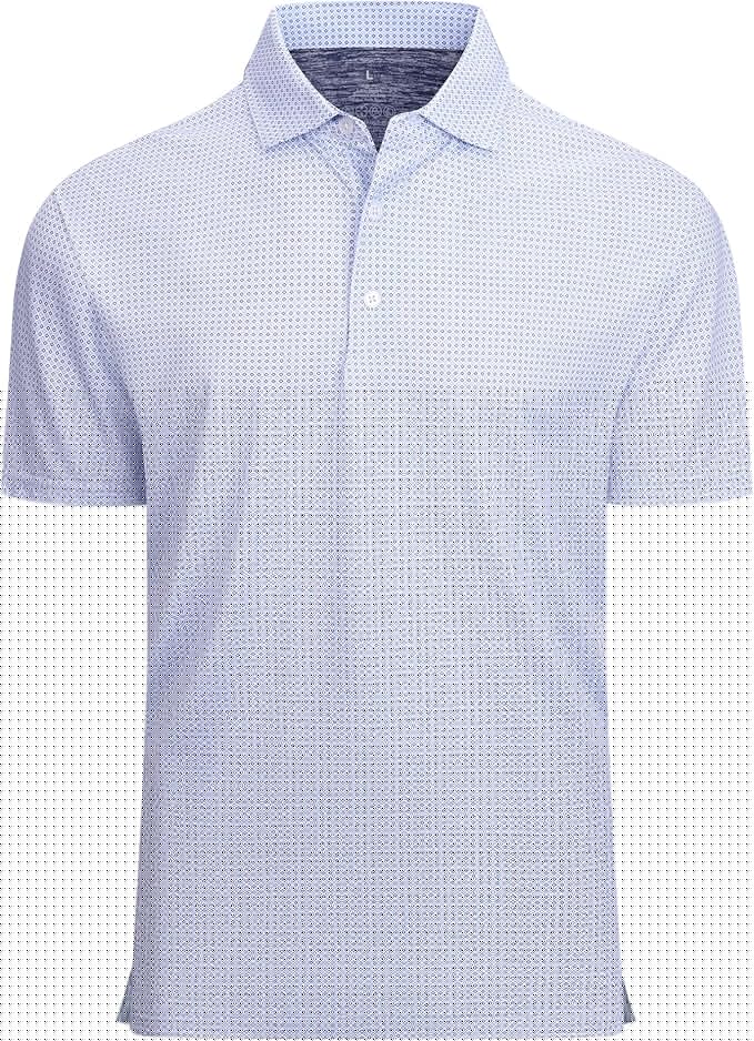 Alex Vando Mens Golf Shirt Moisture Wicking Classic Print Golf Shirts for Men