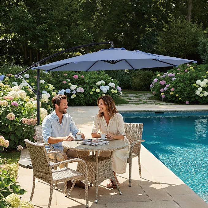 10FT Outdoor Offset Umbrella, Cantilever Patio Umbrella - Image 6