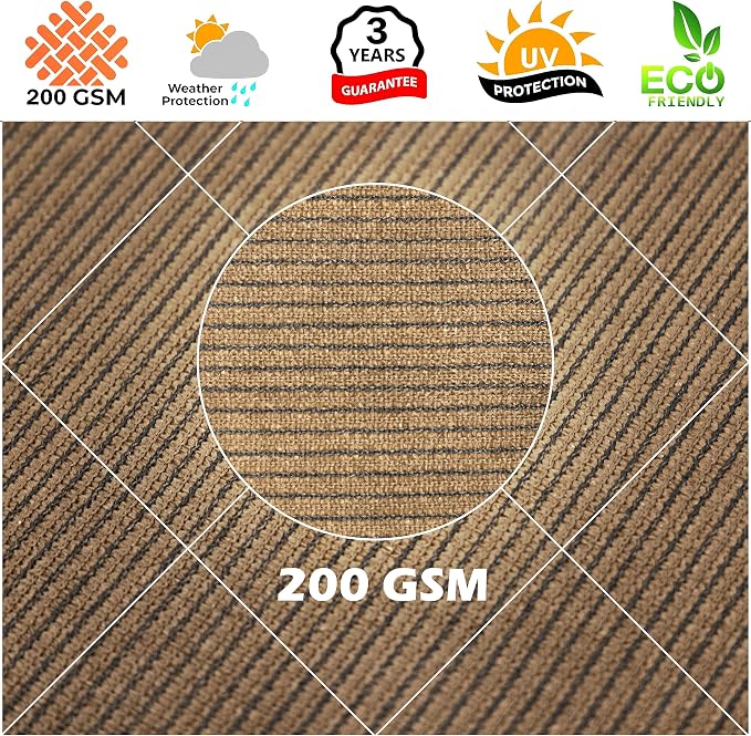 Royal Shade 6' x 7' Custom Size Brown Rectangle Sunshade Sail - Image 8