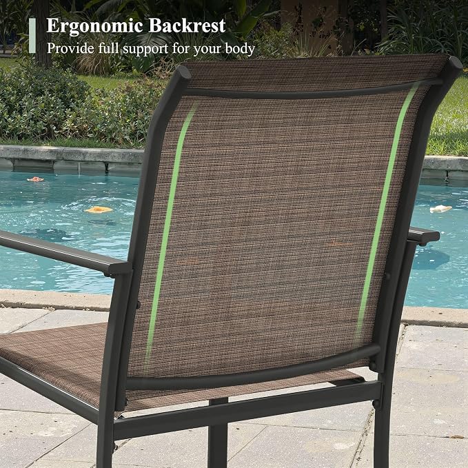Outdoor Chairs Set of 8, Stackable Patio Dining Chairs - Image 6