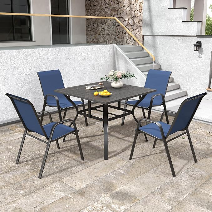 Stackable Patio Chairs Set of 8, Outdoor Chairs Set - Image 8