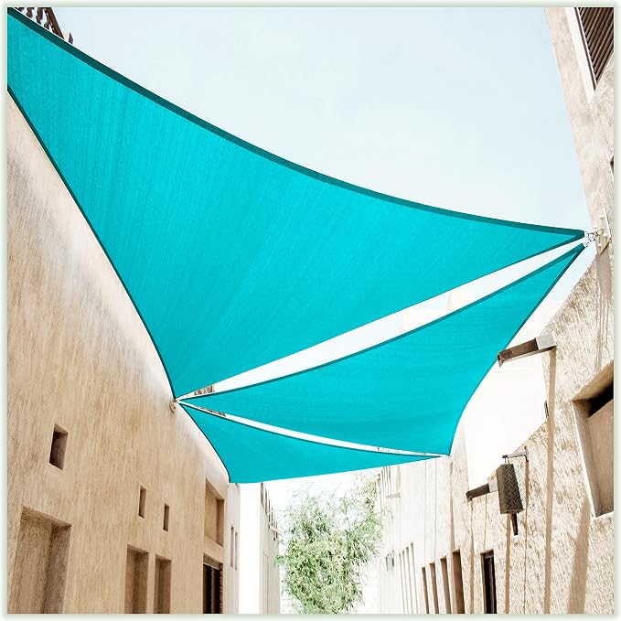 ColourTree 16' x 16' x 16' Turquoie Sun Shade Sail Triangle CTSLT16 by ColourTree