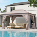 10'x13' Outdoor Gazebo, Metal Frame Heavy Duty Patio Canopy Tent Shelter by LAUSAINTHOME