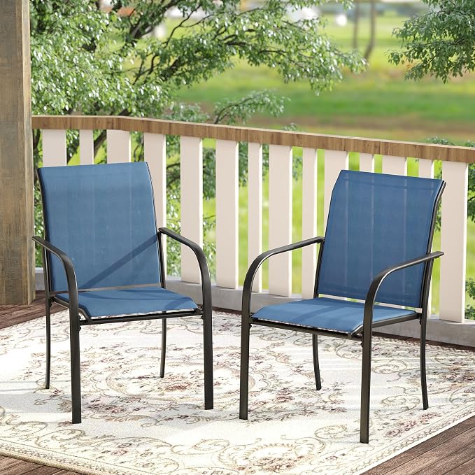 DIFY 2 PCS Patio Dining Chairs, Stackable Outdoor Chairs - Image 2
