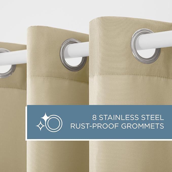 TOWN & COUNTRY BASICS Outdoor Curtain Natural Solid Heavyweight | 54"W x 108"L - Image 10