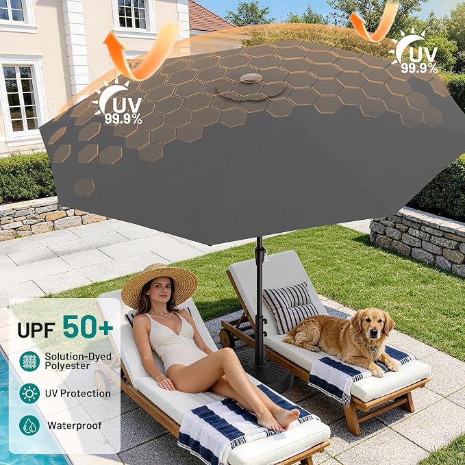 9 FT Patio Umbrella for Outdoor, Outdoor Table Umbrella - Image 4