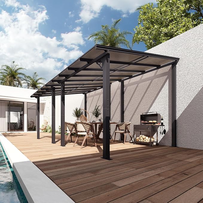 Aoxun 18’x10’ Gazebo with Aluminum Frame & Polycarbonate Panel, Outdoor Patio - Image 4