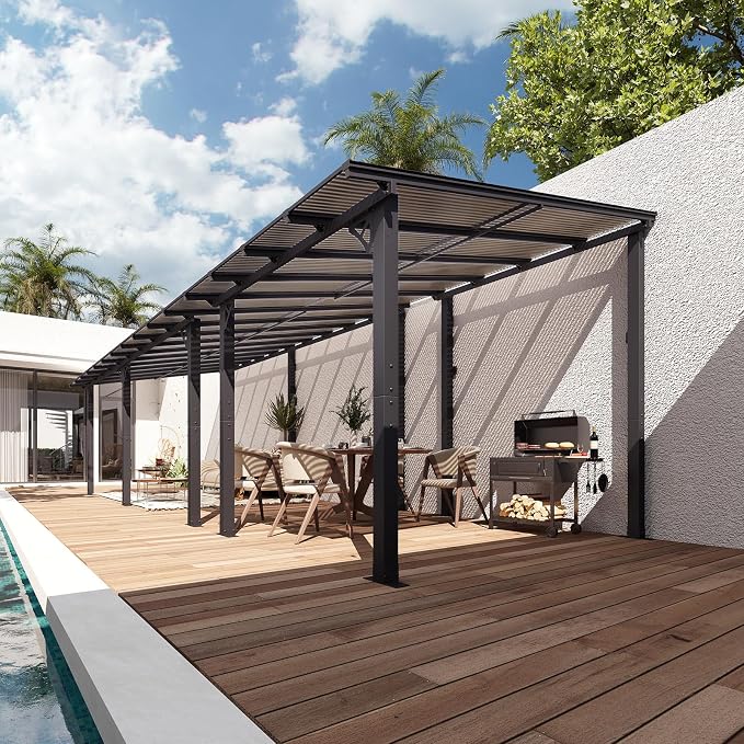 Aoxun 30’x10’ Gazebo with Aluminum Frame & Polycarbonate Panel, Outdoor Patio - Image 9