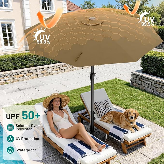 9 FT Patio Umbrella for Outdoor, Outdoor Table Umbrella - Image 4