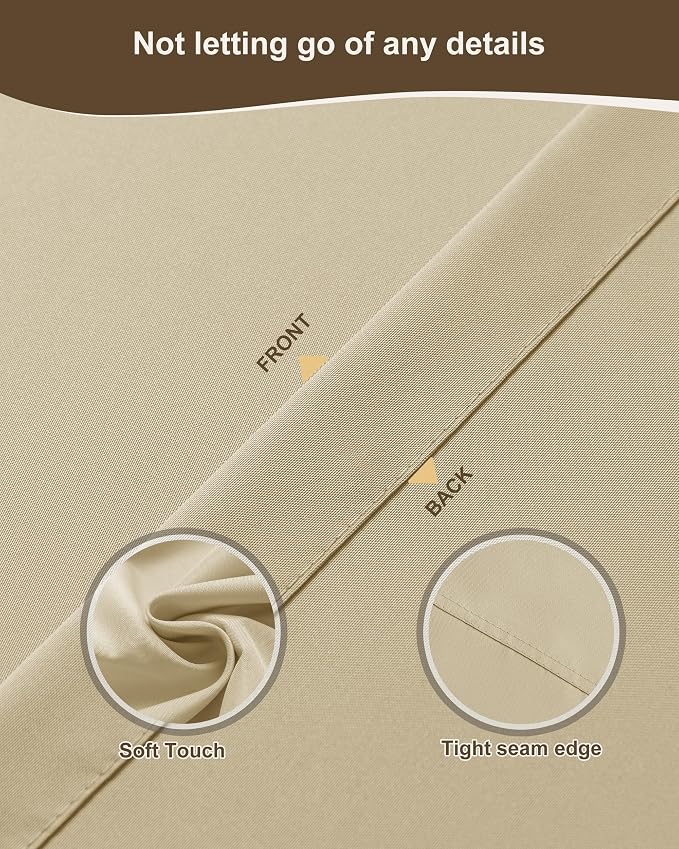 Outdoor Curtains for Patio Waterproof Rod Pocket 6 Pcs 110x108 Inch Cream | - Image 5