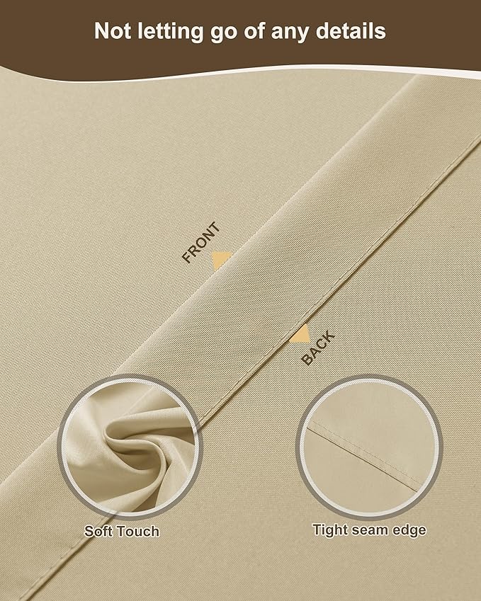 Outdoor Curtains for Patio Waterproof Rod Pocket 6 Pcs 110x84 Inch Cream | - Image 5