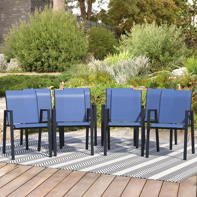 Outdoor Patio Chairs Set of 8, Lightweight Patio Set by Home