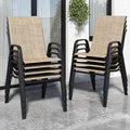 Stackable Patio Chairs Set of 8, Outdoor Chairs Set by Vimstora