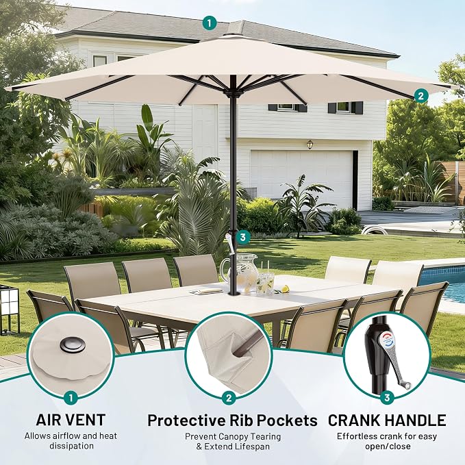12 FT Patio Umbrella for Outdoor, Outdoor Table Umbrella - Image 2