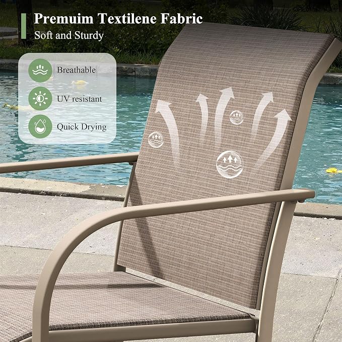 Outdoor Chairs Set of 4, Stackable Patio Dining Chairs - Image 4