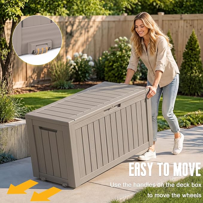 DRATO 100 Gallon Waterproof Deck Box Outdoor Storage Box - Image 2