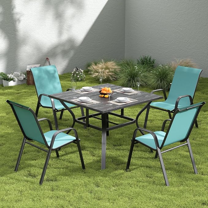 Patio Dining Chairs Set of 4 Outdoor Stackable Dining Chairs - Image 9