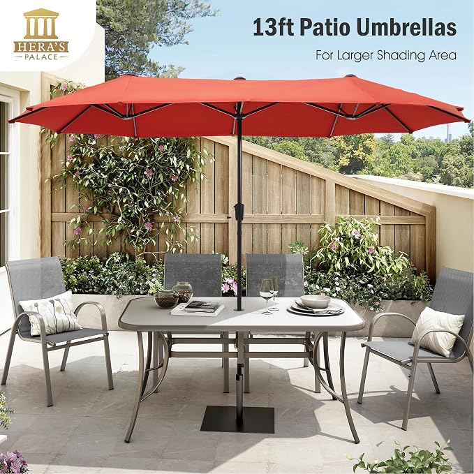 13 ft Large Double-Sided Patio Umbrella, Outdoor Umbrella, Market Umbrella - Image 5