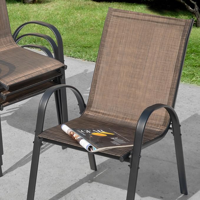 NUU GARDEN Patio Dining Chairs Set of 4, Outdoor Stackable Dining Chairs - Image 7