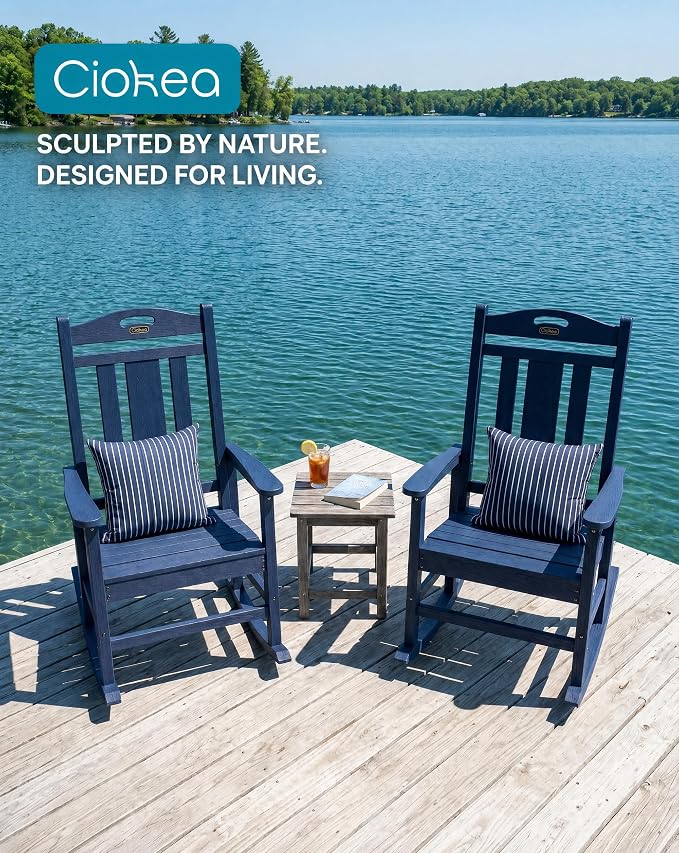Oversized Outdoor Rocking Chairs Set of 4, 380lbs Heavy-Duty Large Patio Rocker - Image 4