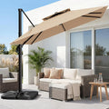 11×11 FT Double-Top Cantilever Patio Umbrella, Outdoor Umbrellas by AreShark
